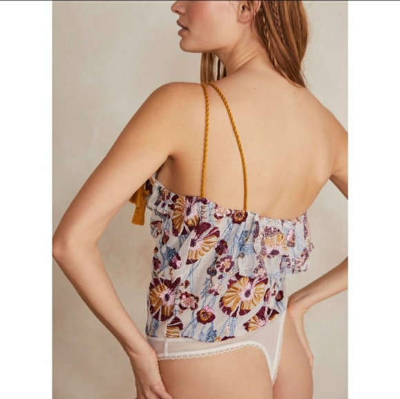 NWOT Free People Day Date Bodysuit / Pink Plum Combo - Picture 2 of 3